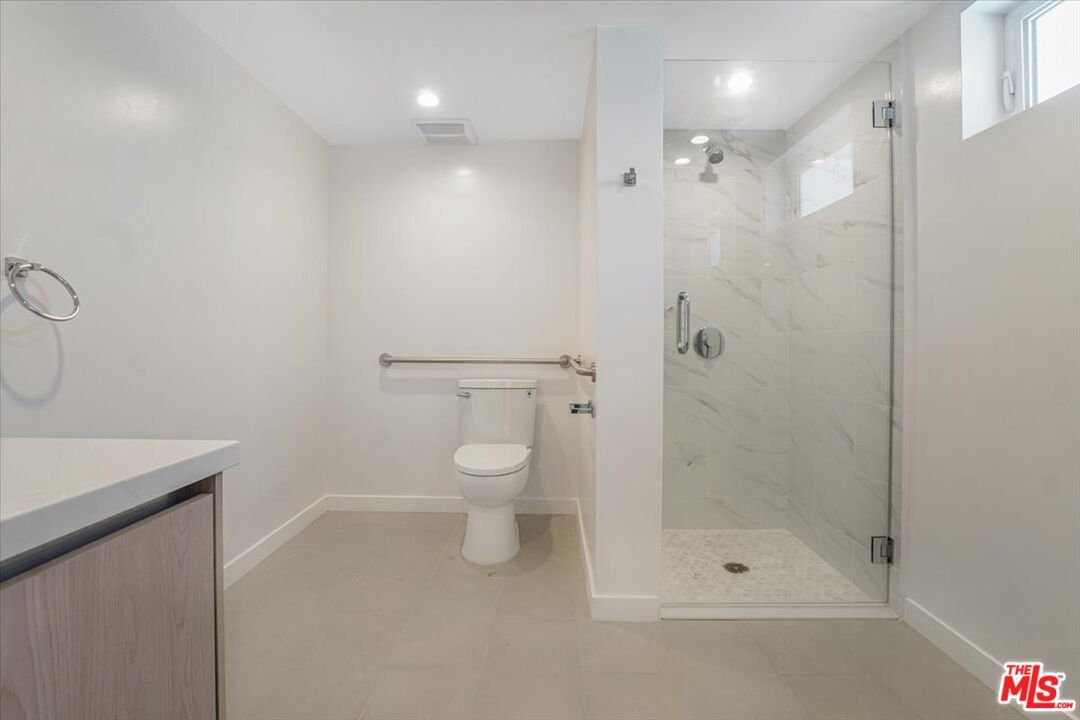Bathroom, Glass Shower, Interior, Marble Walls, Recessed Lighting
