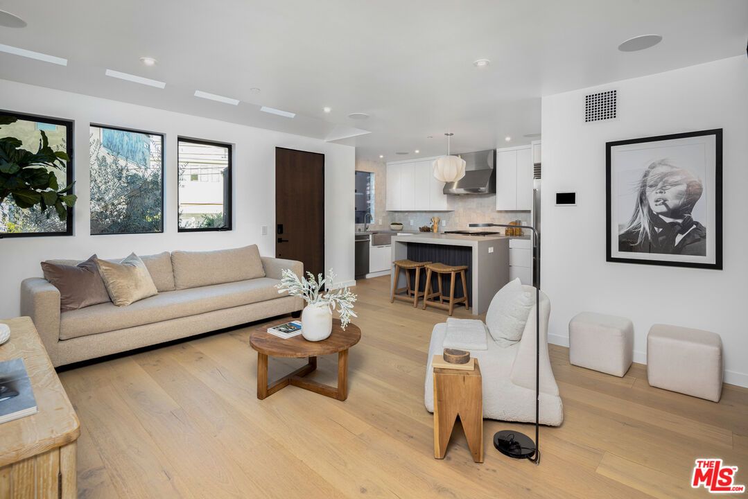 Interior, Kitchen, Living room, Pendant Lights, Recessed Lighting, Stainless Steel Appliances, Wood Texture Flooring