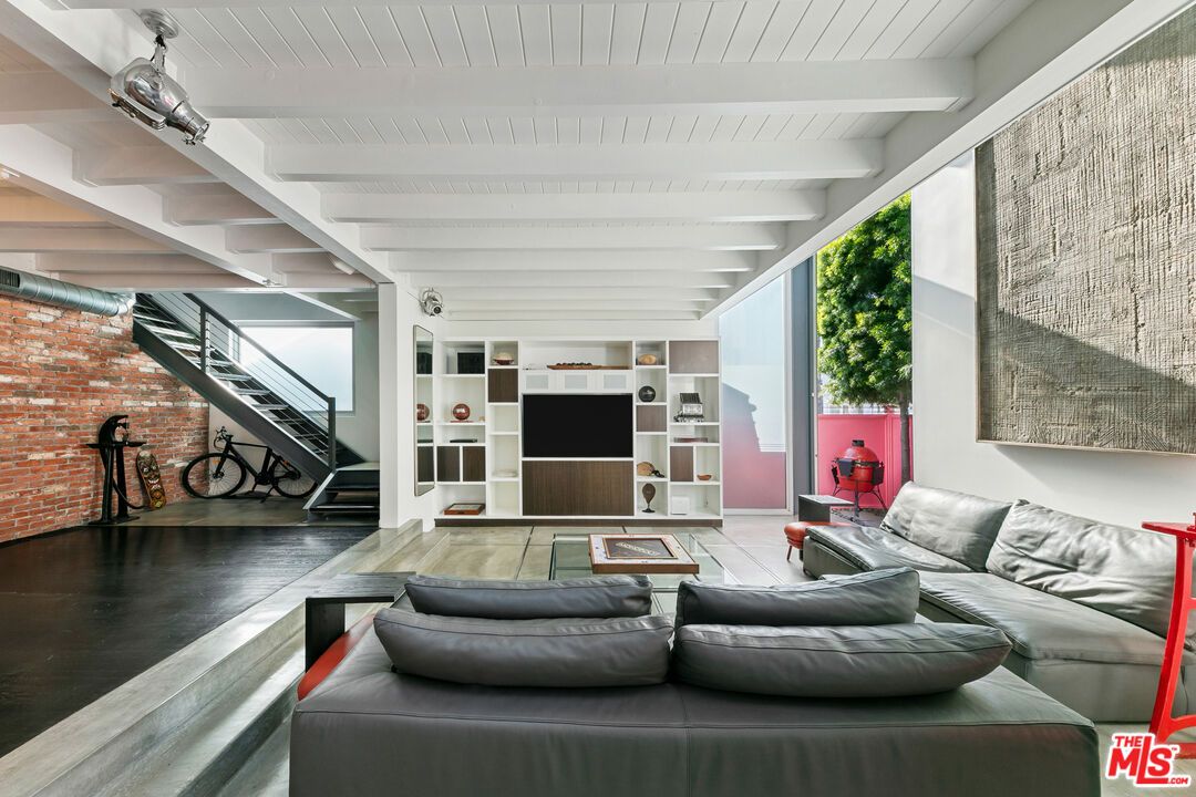 Interior, Living room, Stone Walls, Wood Texture Flooring