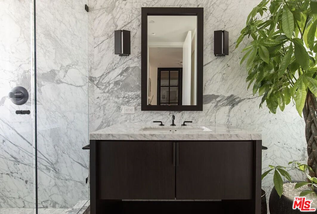 Bathroom, Glass Shower, Interior, Marble Walls