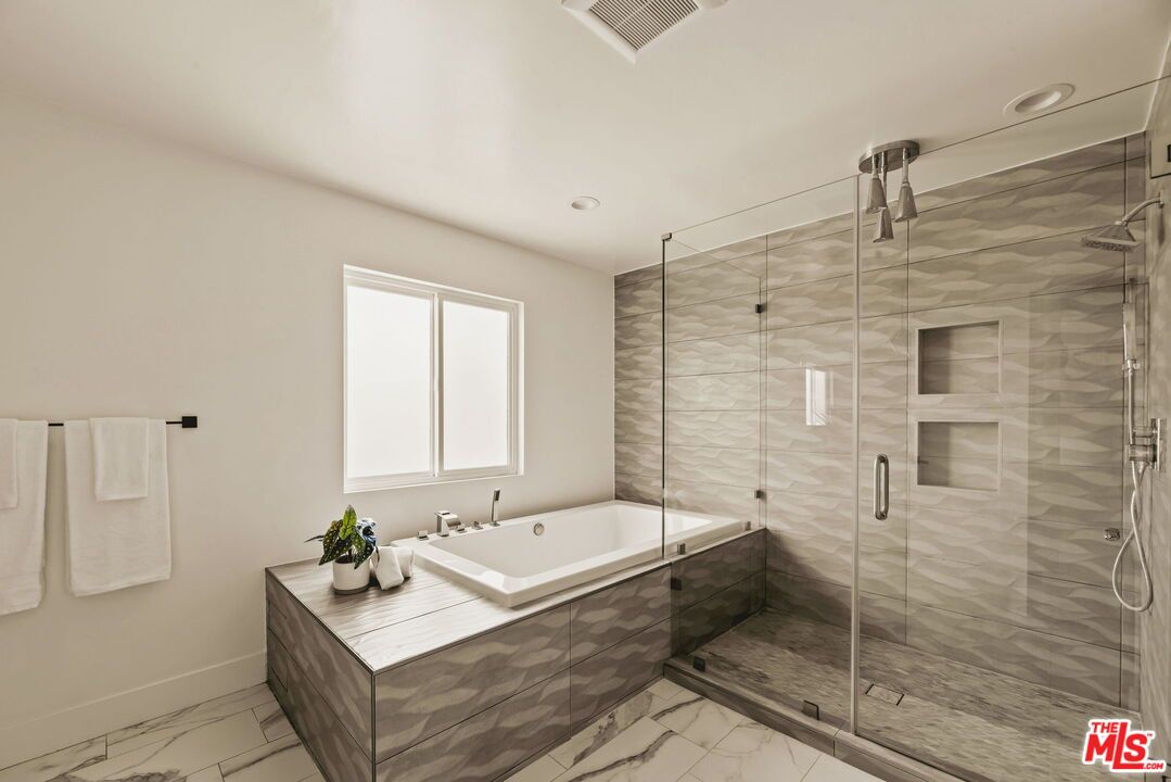 Bathroom, Glass Shower, Interior, Marble, Recessed Lighting