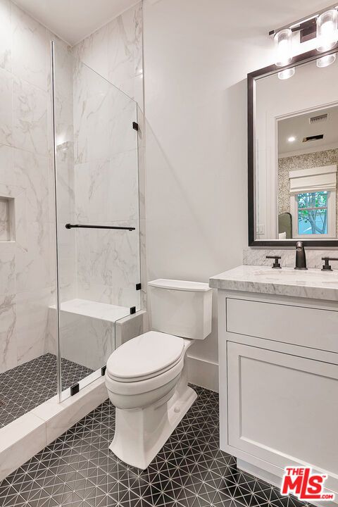 Bathroom, Glass Shower, Interior, Marble Walls, Recessed Lighting