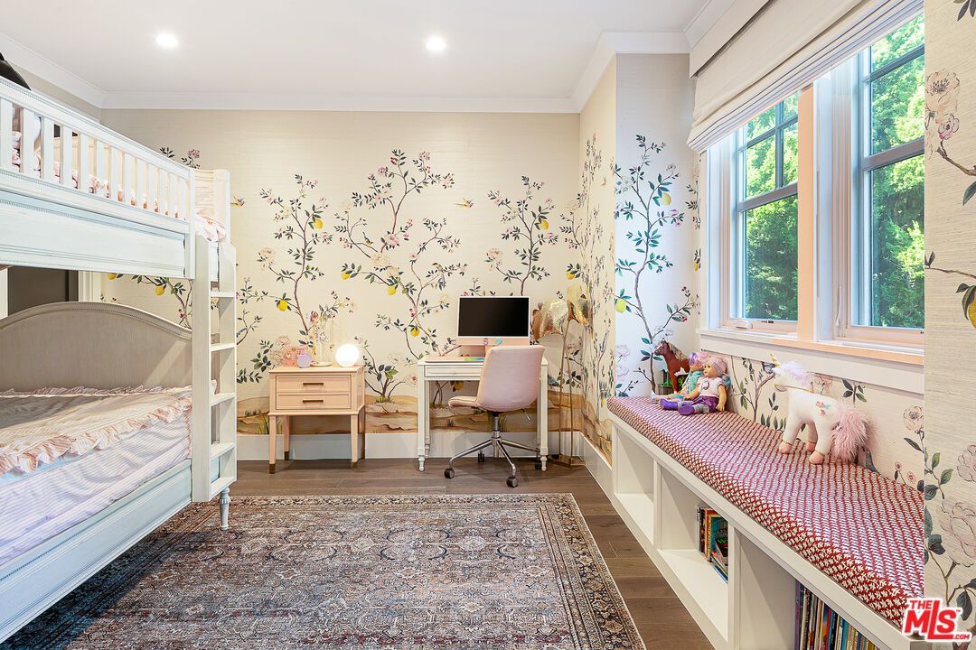Bedroom, Home Office, Interior, Recessed Lighting, Wood Texture Flooring