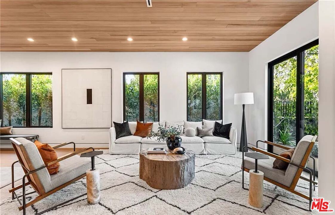 Interior, Living room, Recessed Lighting, Wooden Ceilings