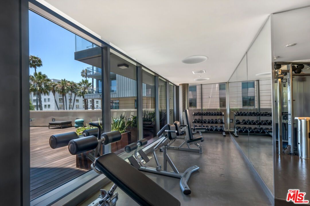 Fitness Equipment, Gym, Interior, Recessed Lighting, Wood Texture Flooring