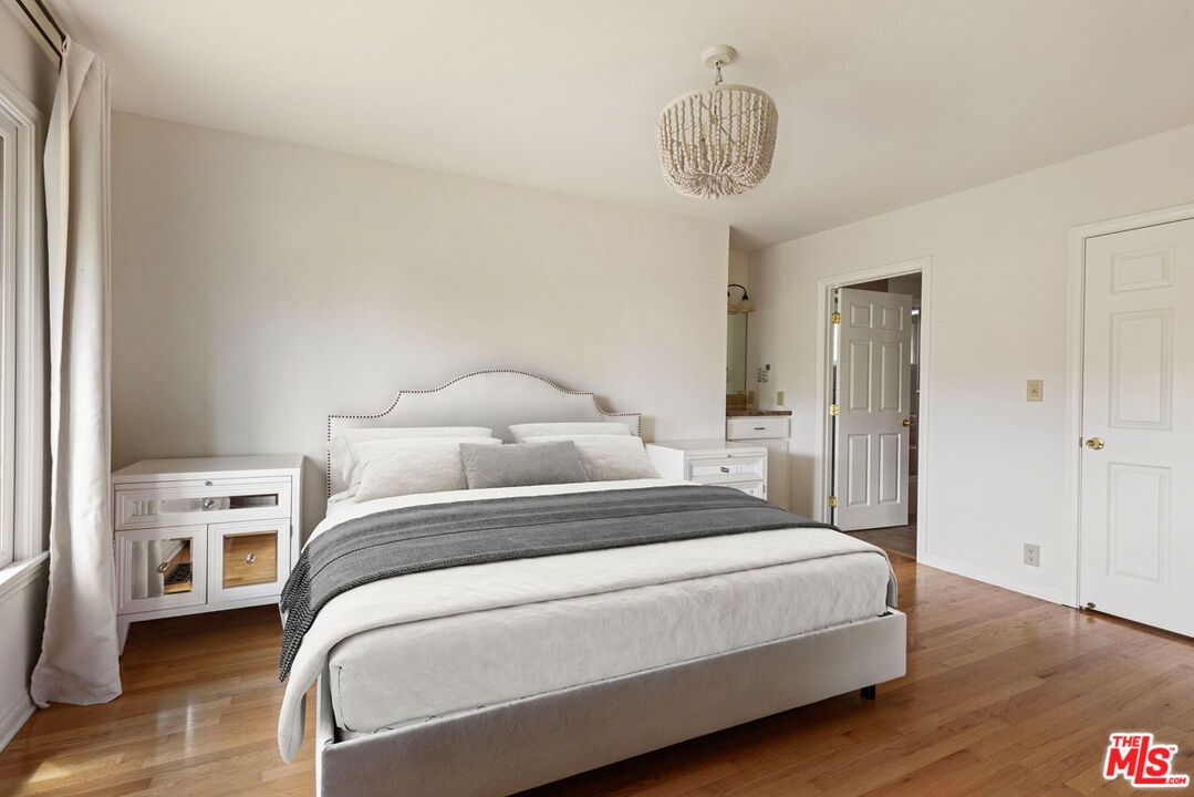 Bedroom, Chandelier, Interior, Wood Texture Flooring