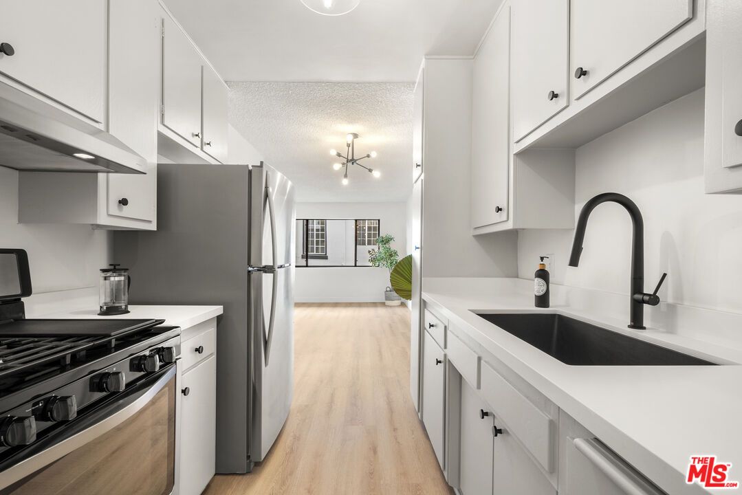 Interior, Kitchen, Stainless Steel Appliances, Wood Texture Flooring