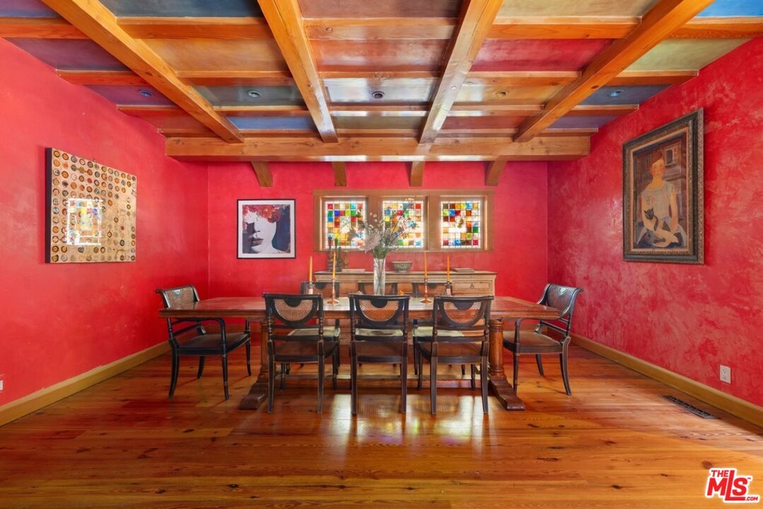 Dining room, Interior, Wooden Beams, Wood Texture Flooring