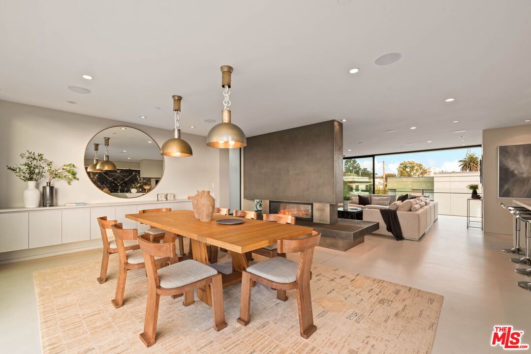 Dining room, Fireplace, Interior, Living room, Pendant Lights, Recessed Lighting