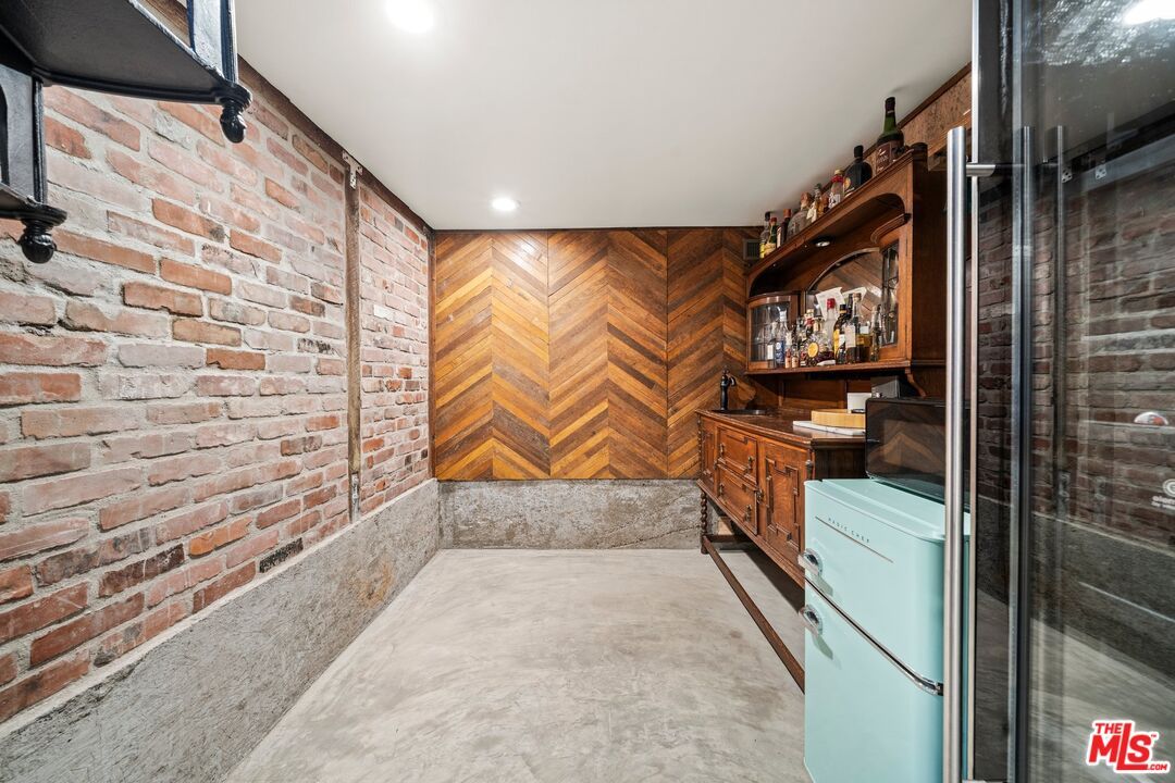 Interior, Recessed Lighting, Stone Walls, Wooden Walls