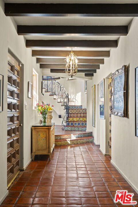 Chandelier, Interior, Wooden Beams