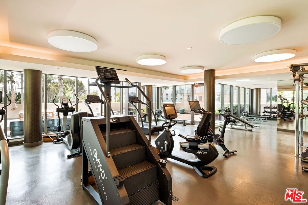 Fitness Equipment, Gym, Interior, Recessed Lighting