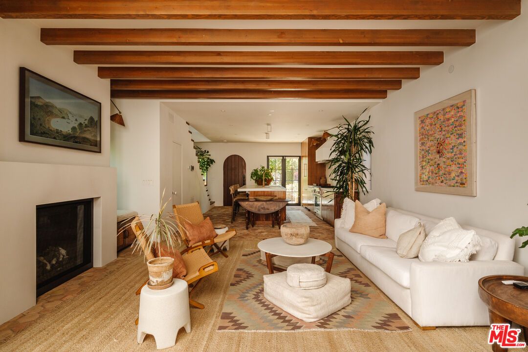 Dining room, Fireplace, Interior, Living room, Wooden Beams