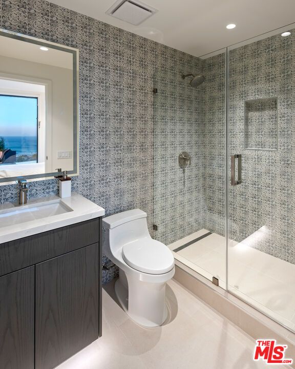 Bathroom, Glass Shower, Interior, Recessed Lighting, Water