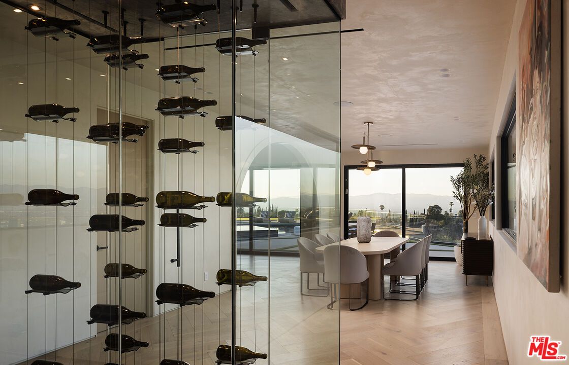Dining room, Interior, Pendant Lights, Recessed Lighting, Wood Texture Flooring