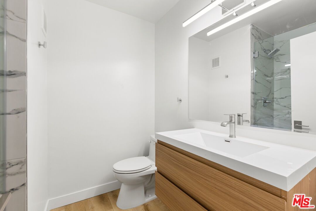 Bathroom, Interior, Marble Walls, Wood Texture Flooring