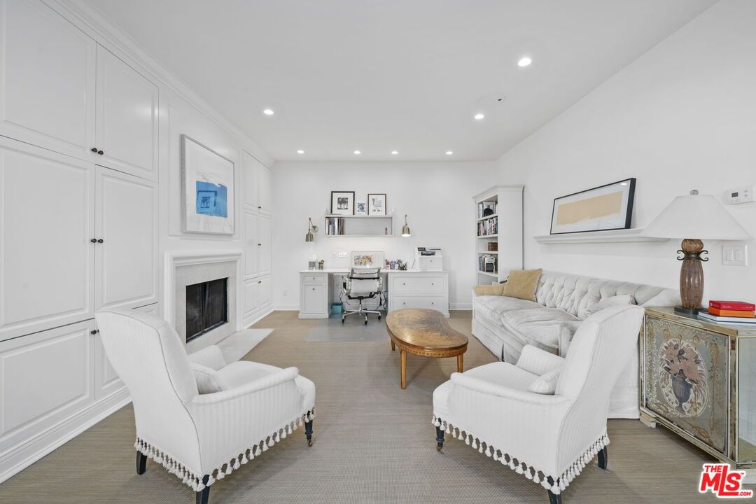 Fireplace, Home Office, Interior, Living room, Recessed Lighting