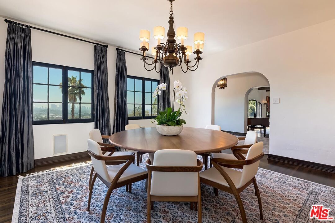 Chandelier, Dining room, Interior, Wood Texture Flooring