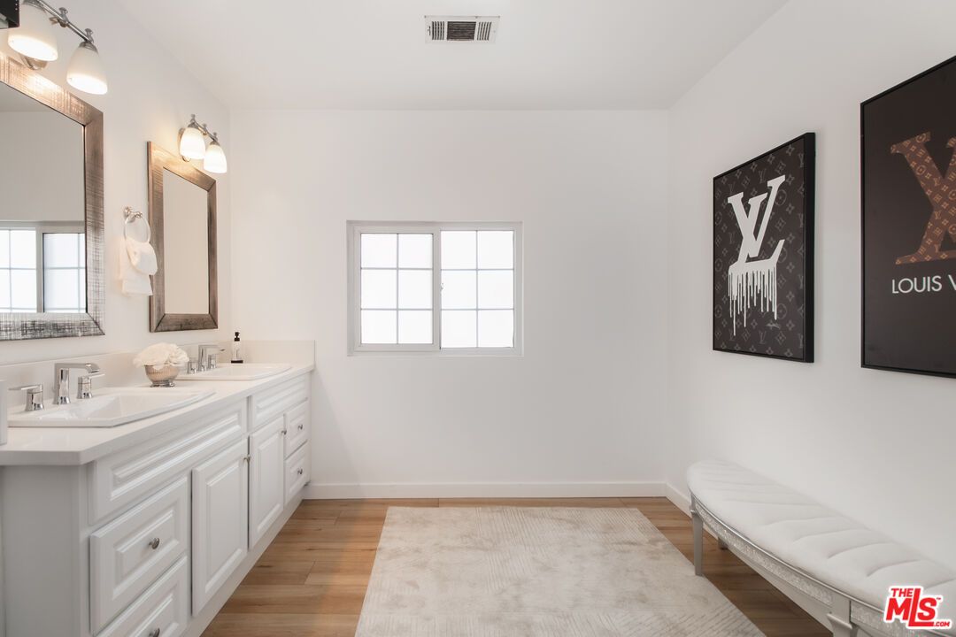 Bathroom, Dual Sink Vanities, Interior, Wood Texture Flooring