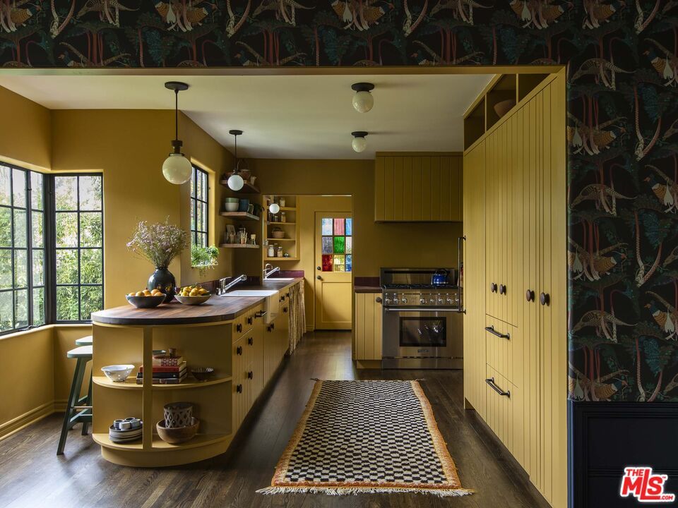 Interior, Kitchen, Pendant Lights, Stainless Steel Appliances, Wood Texture Flooring