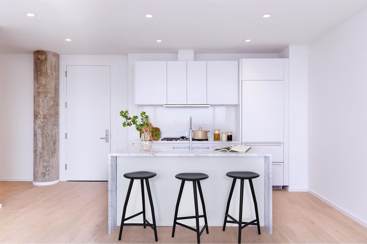 Interior, Kitchen, Recessed Lighting, Wood Texture Flooring