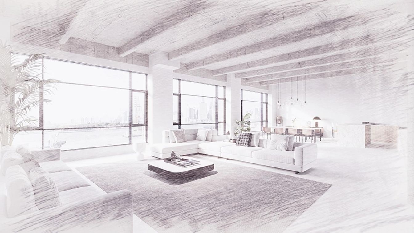 Interior, Living room, Pendant Lights, Wooden Beams