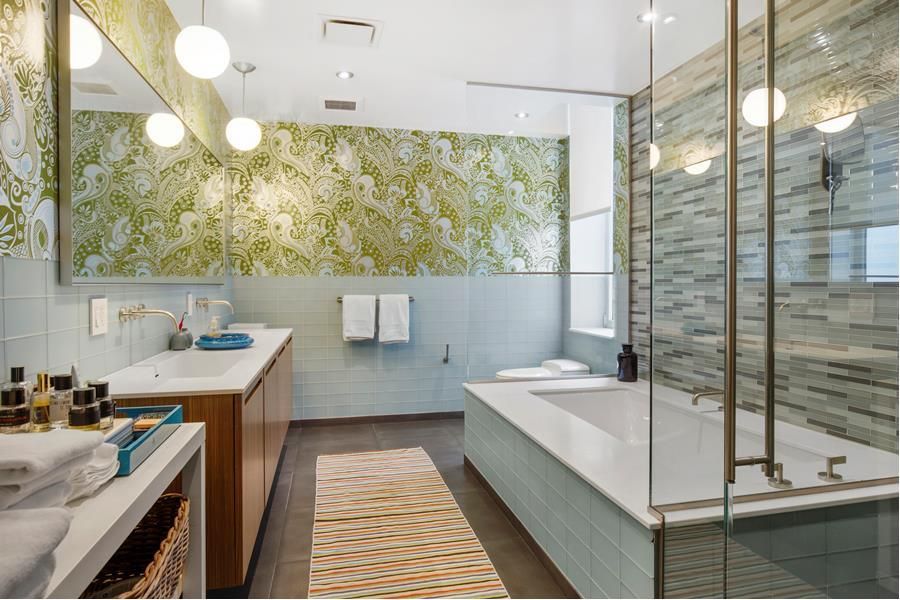 Bathroom, Glass Shower, Interior, Pendant Lights, Recessed Lighting