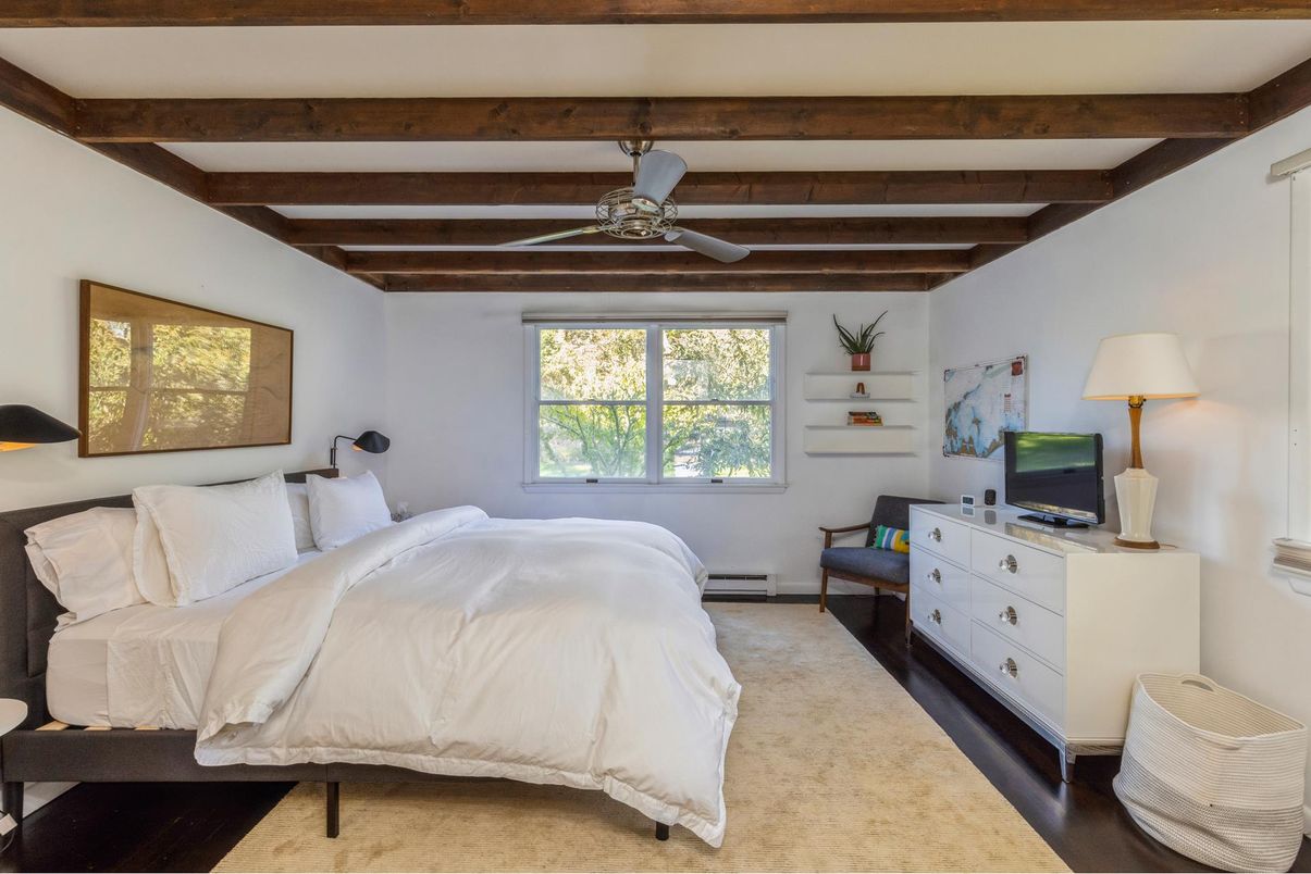 Bedroom, Interior, Wooden Beams, Wood Texture Flooring
