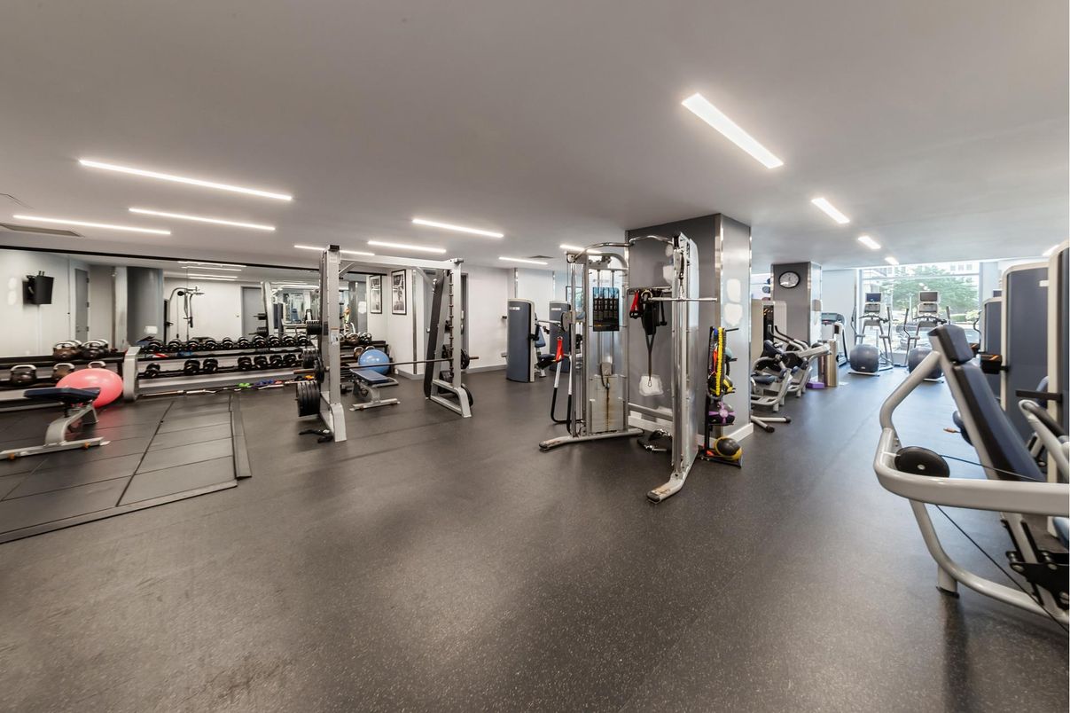 Fitness Equipment, Gym, Interior, Recessed Lighting
