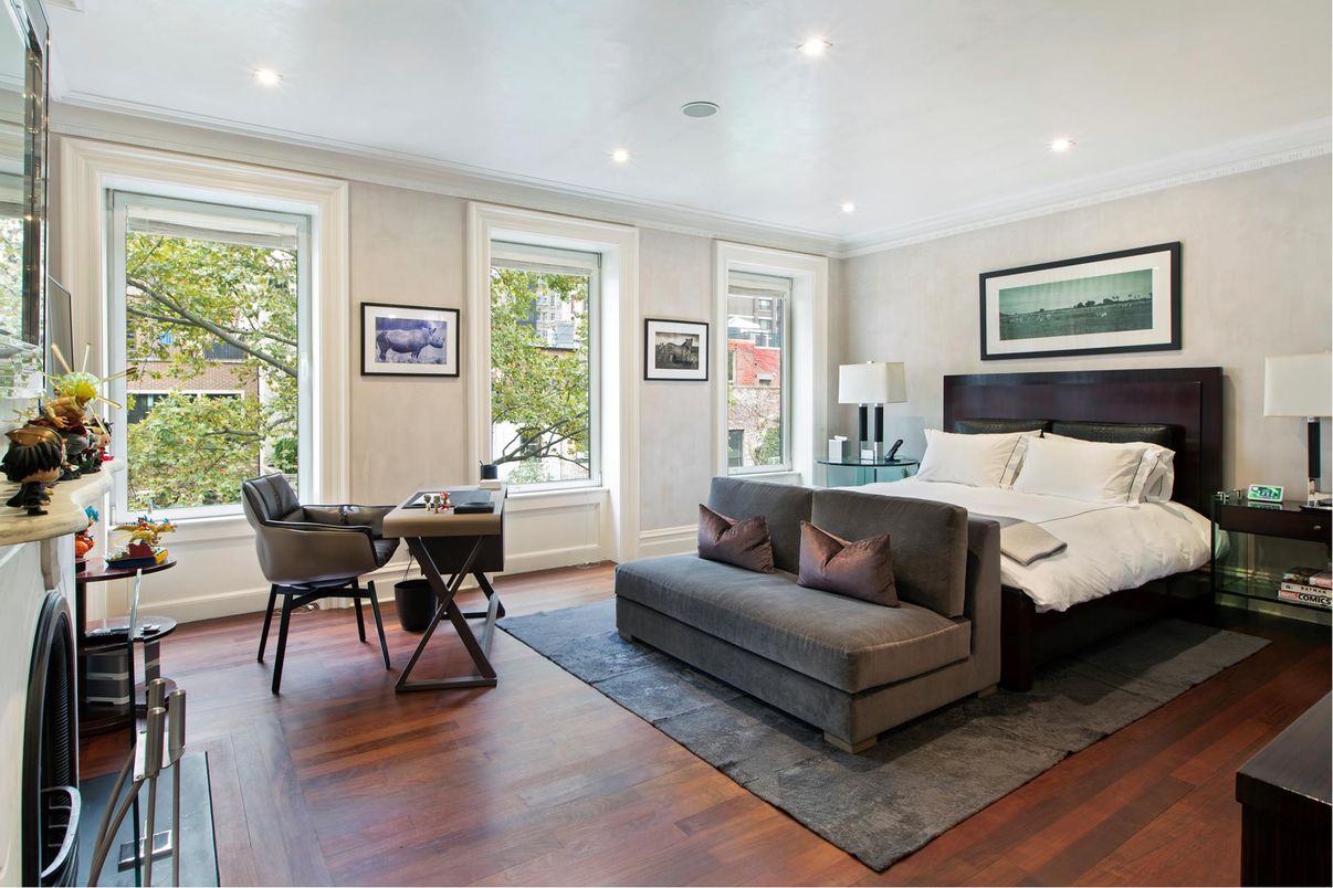 Bedroom, Home Office, Interior, Recessed Lighting, Wood Texture Flooring