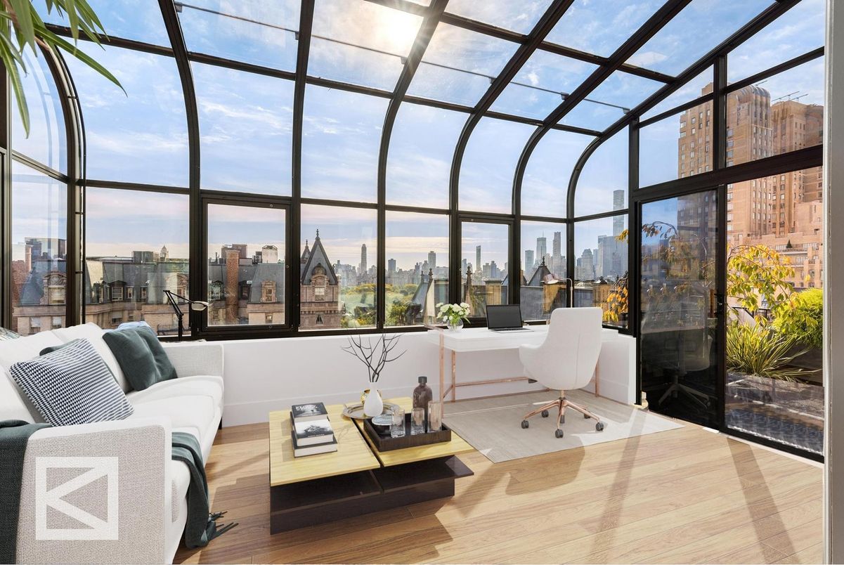Glass Ceilings, Home Office, Interior, Sun Room, Wood Texture Flooring