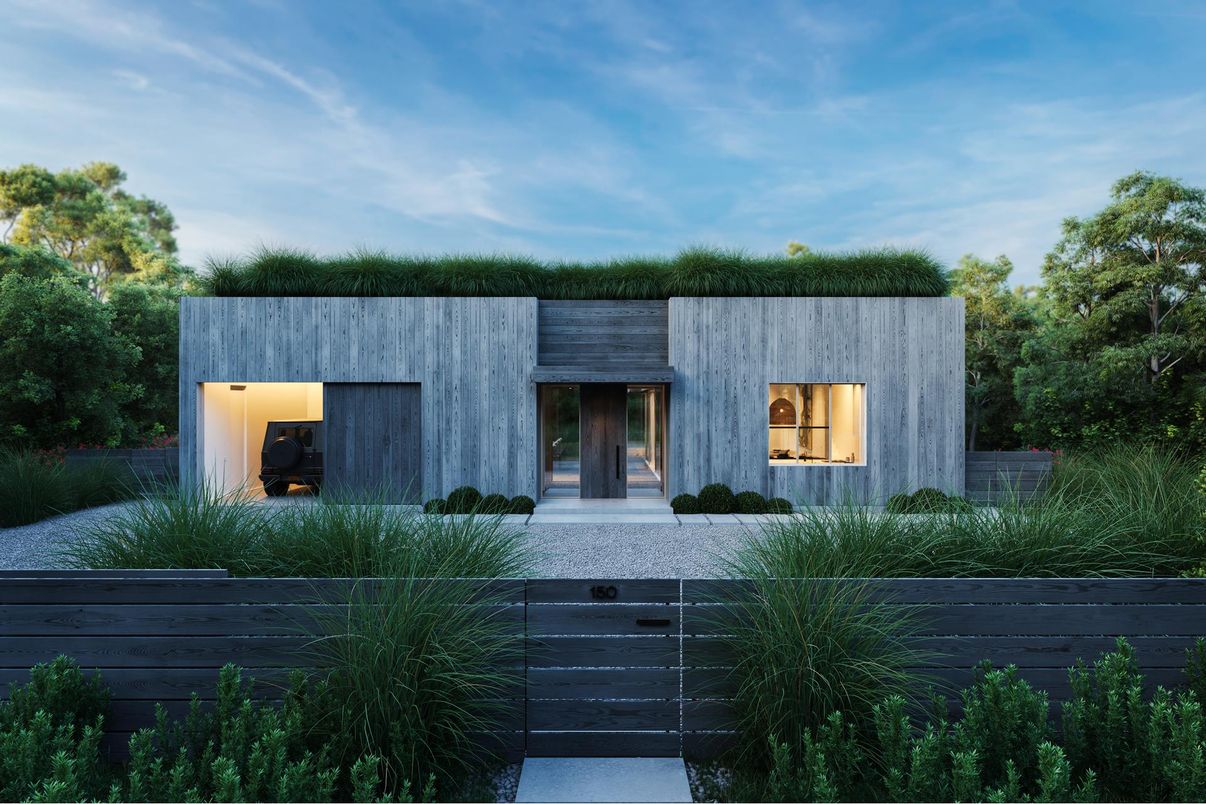 Attached, Exterior, Facade, Modern
