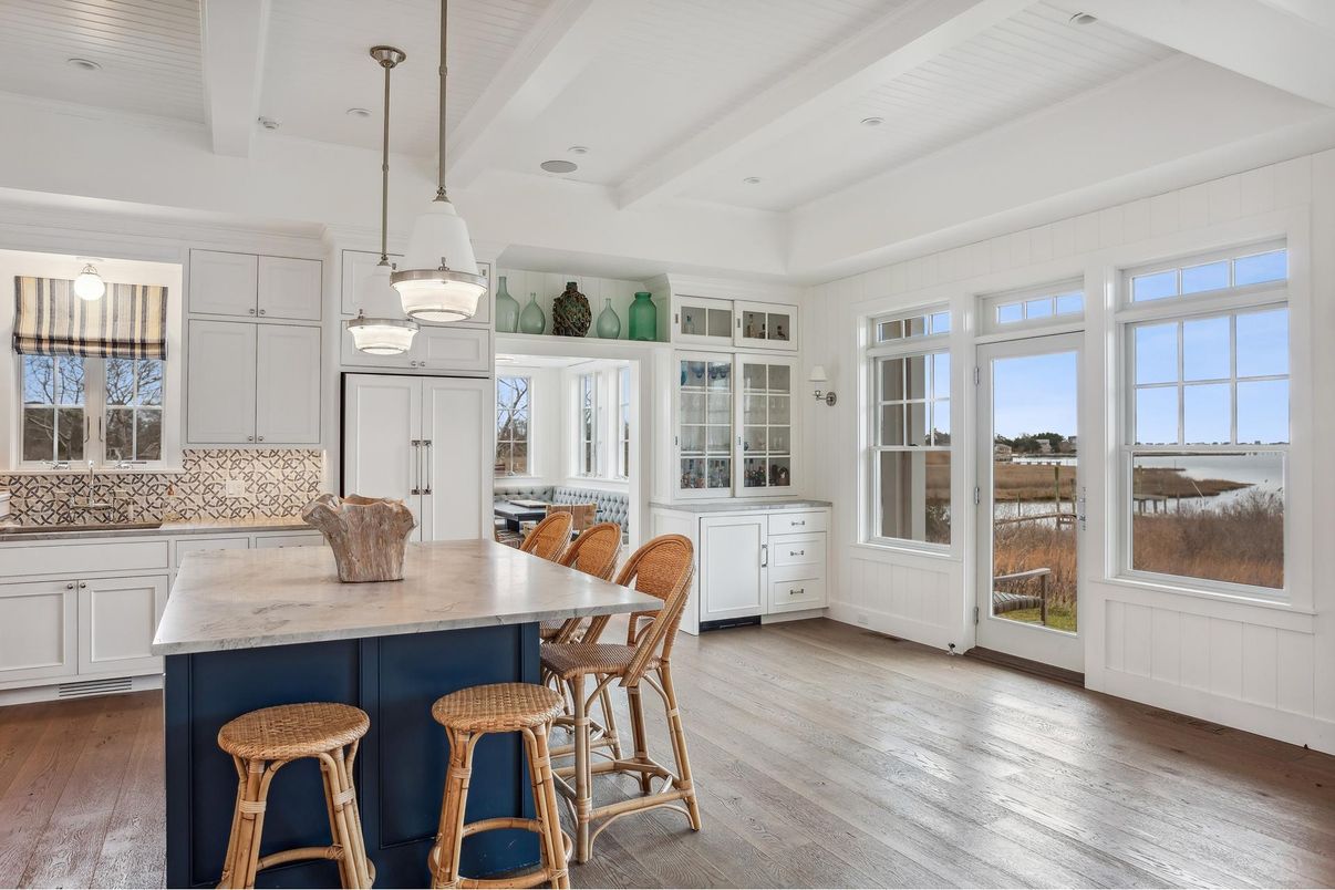 Interior, Kitchen, Pendant Lights, Wood Texture Flooring