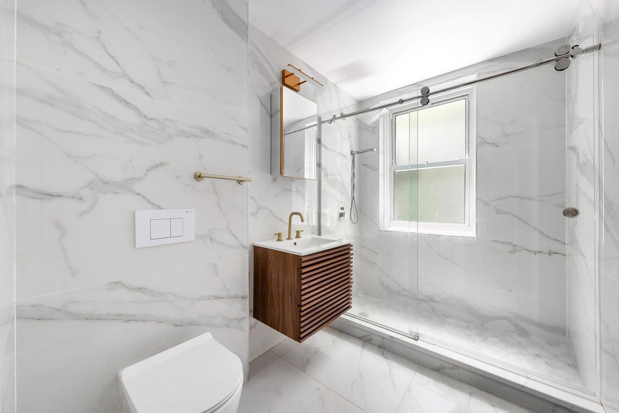 Bathroom, Glass Shower, Interior, Marble, Marble Walls