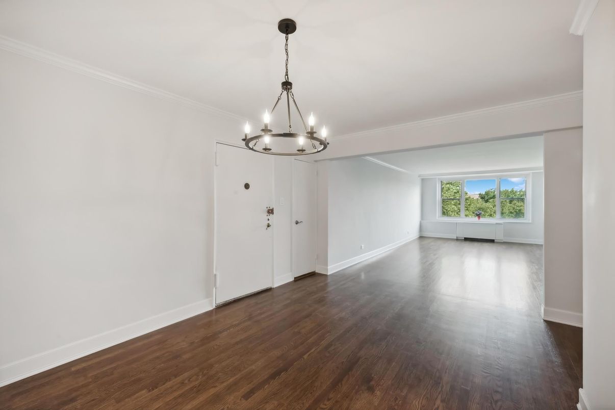 Chandelier, Empty room, Interior, Wood Texture Flooring