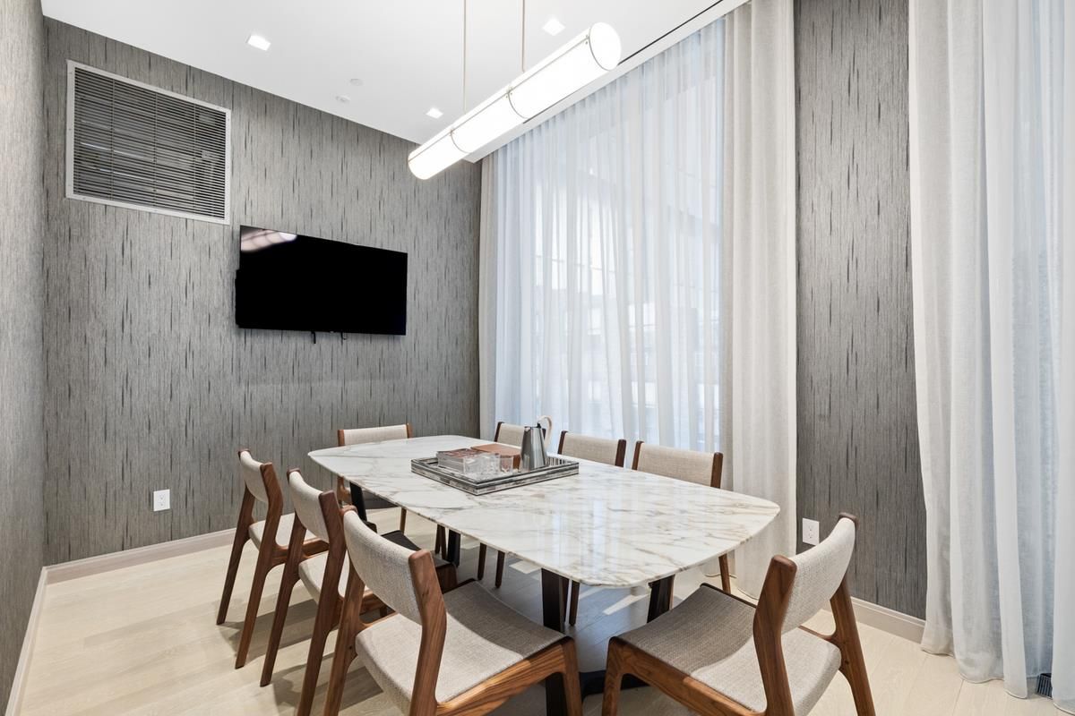 Dining room, Interior, Pendant Lights, Recessed Lighting, Wood Texture Flooring
