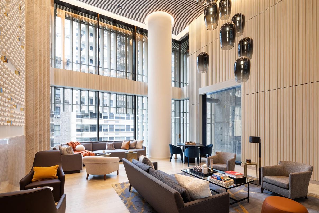Interior, Living room, Pendant Lights, Wood Texture Flooring