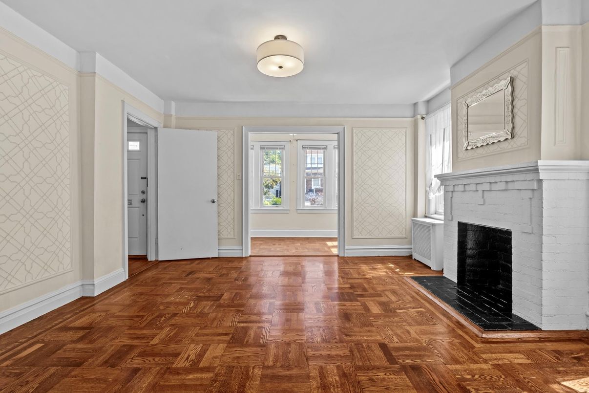 Empty room, Fireplace, Interior, Wood Texture Flooring