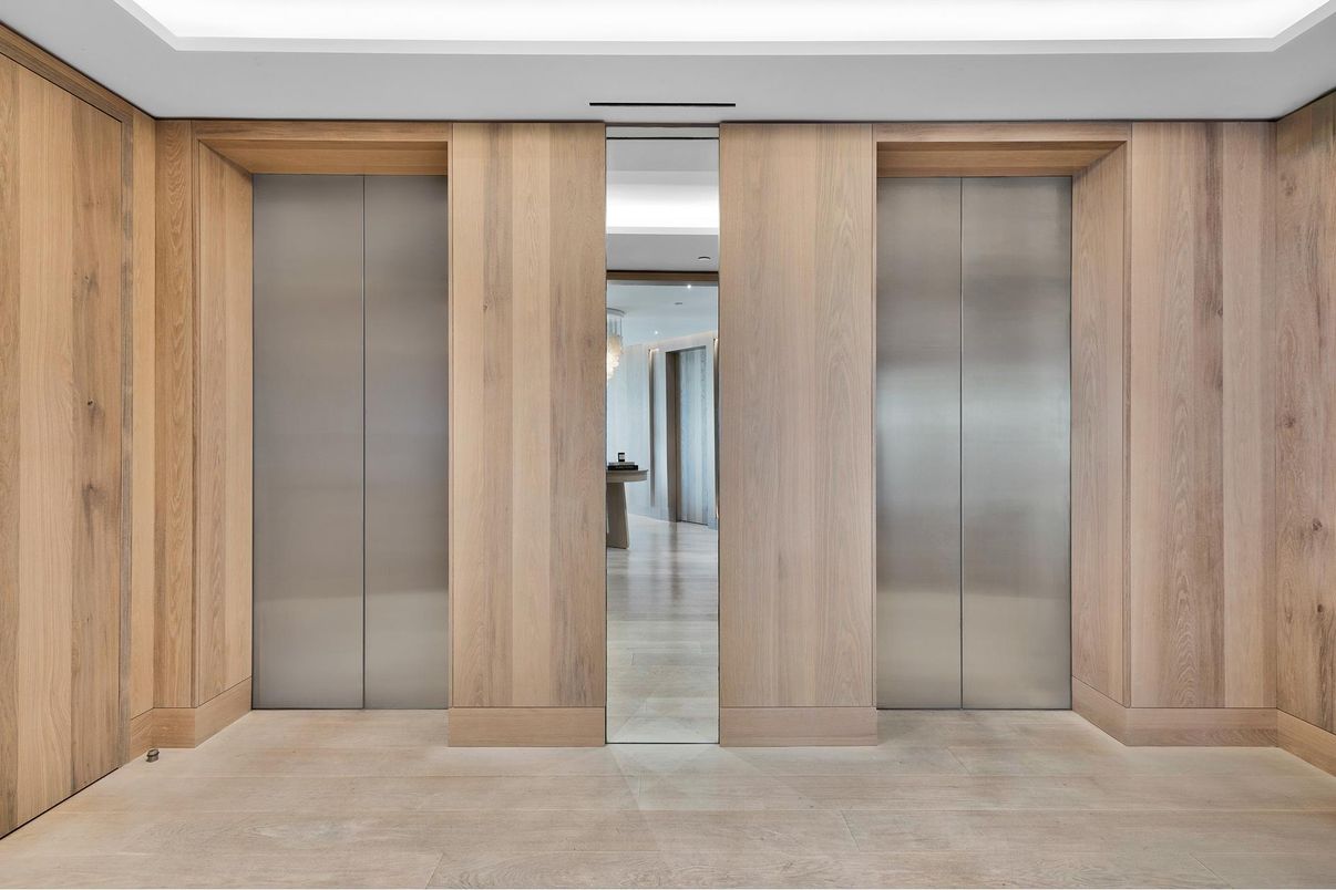 Elevator, Interior, Wooden Walls