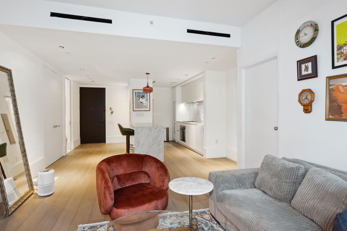 Interior, Kitchen, Recessed Lighting, Wood Texture Flooring