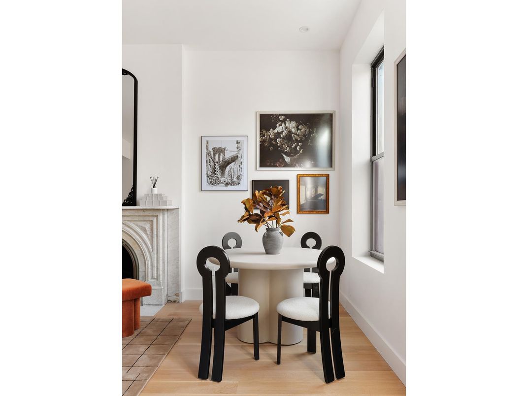 Dining room, Fireplace, Interior, Wood Texture Flooring