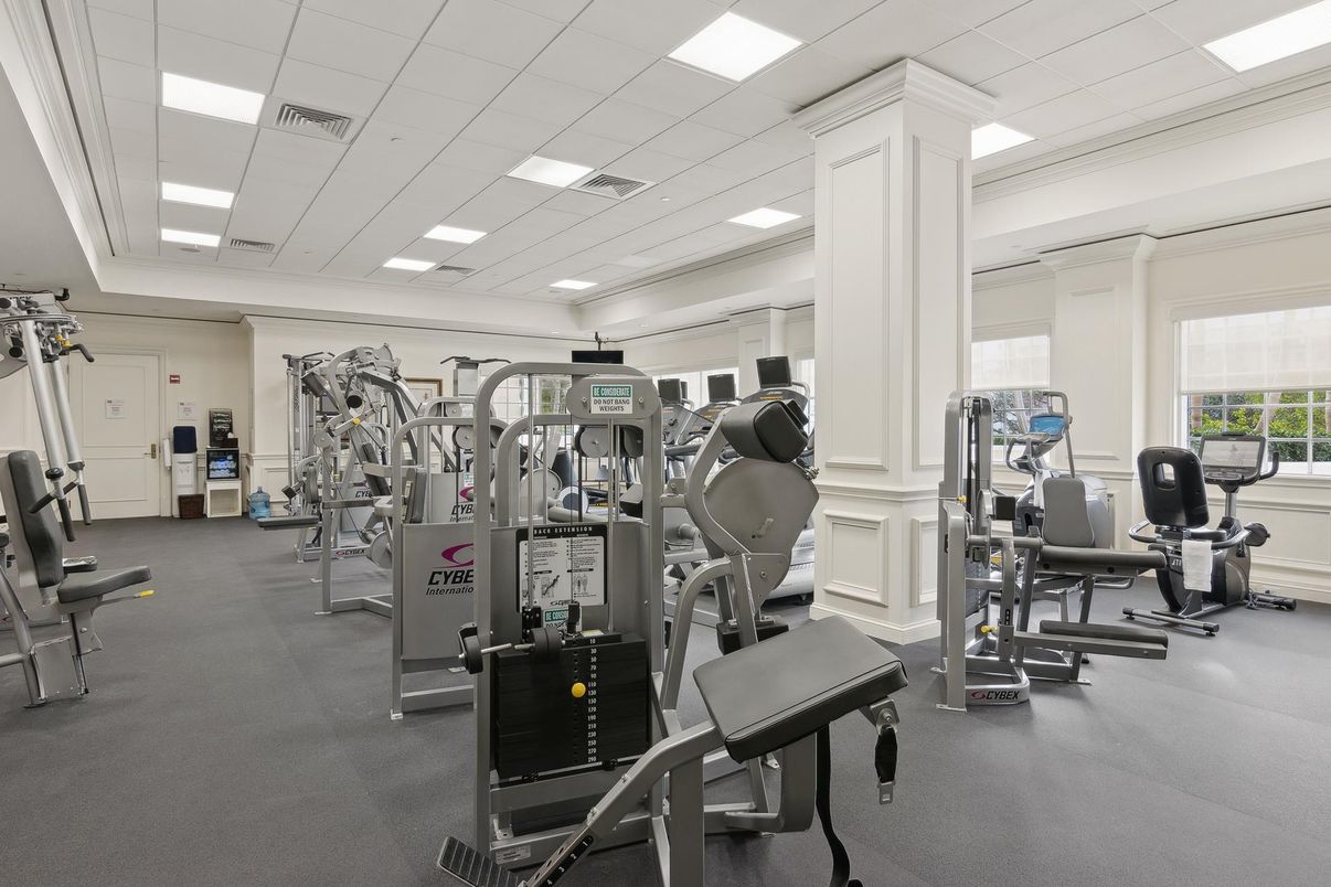 Fitness Equipment, Gym, Interior, Recessed Lighting