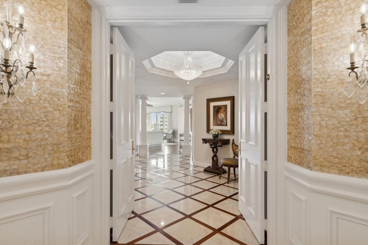 Chandelier, Interior, Recessed Lighting, Stone Walls