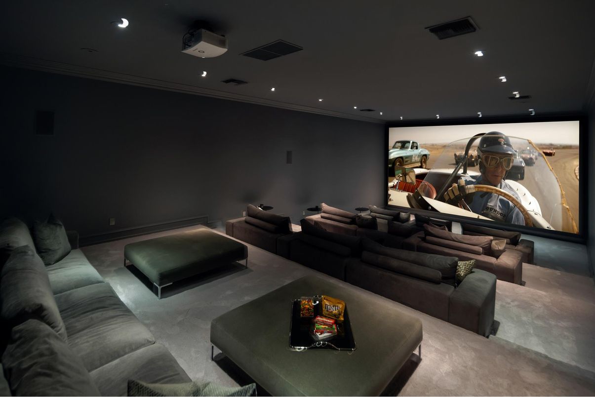 Home Theatre Room, Interior, Projection Screen, Recessed Lighting, Theatre Room