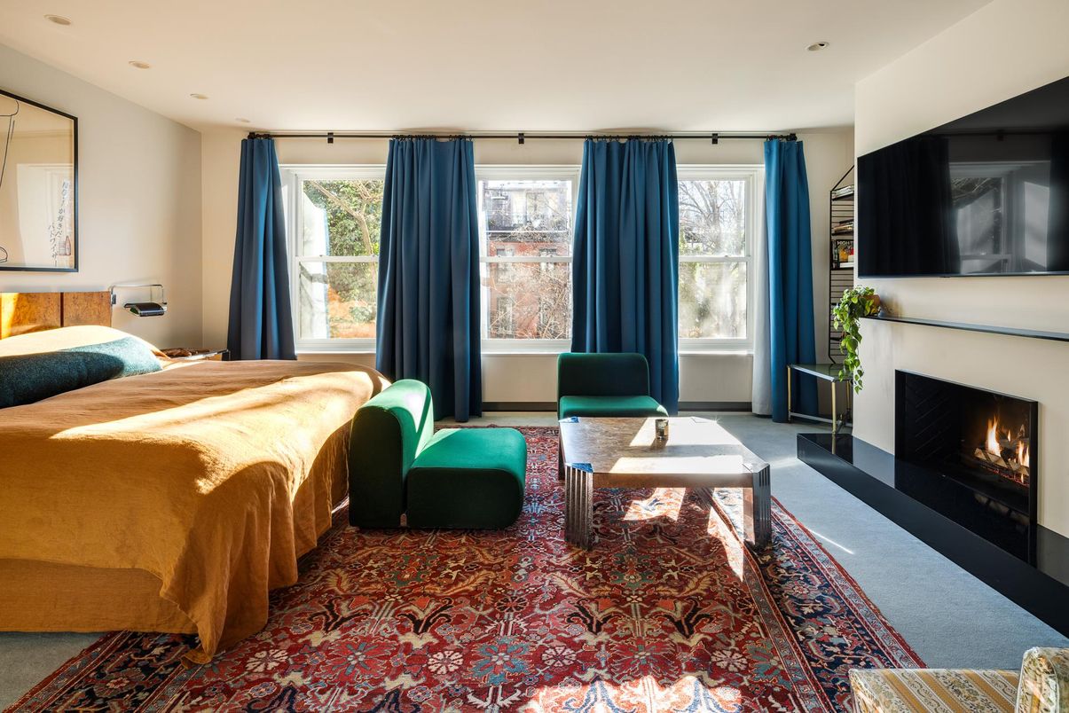 Bedroom, Fireplace, Interior, Recessed Lighting