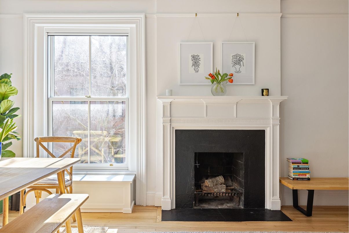 Fireplace, Interior, Wood Texture Flooring
