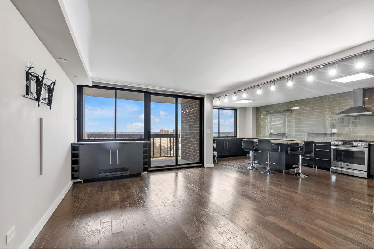 Dining room, Interior, Kitchen, Stainless Steel Appliances, Stone Walls, Wood Texture Flooring