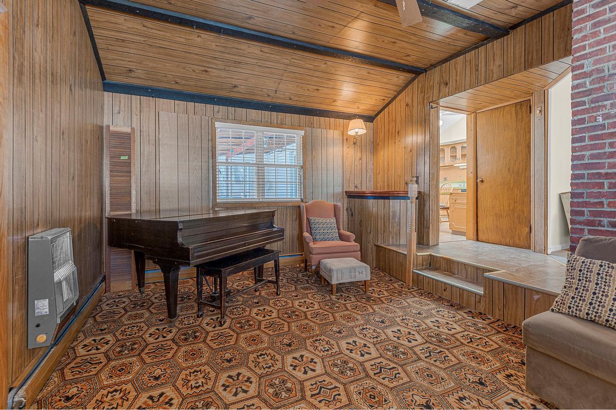 Interior, Piano, Stone Walls, Wooden Ceilings, Wooden Walls