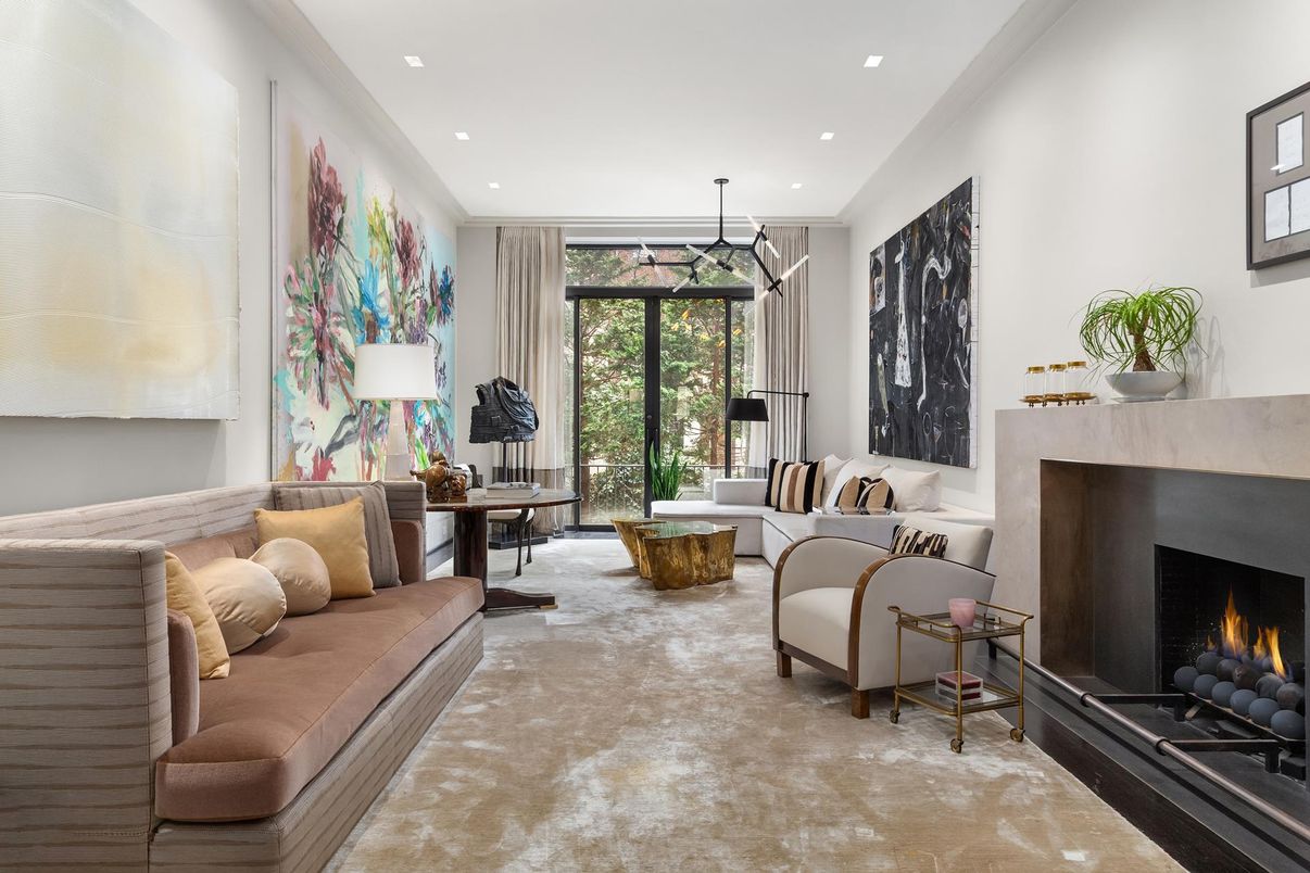 Fireplace, Interior, Living room, Pendant Lights, Recessed Lighting