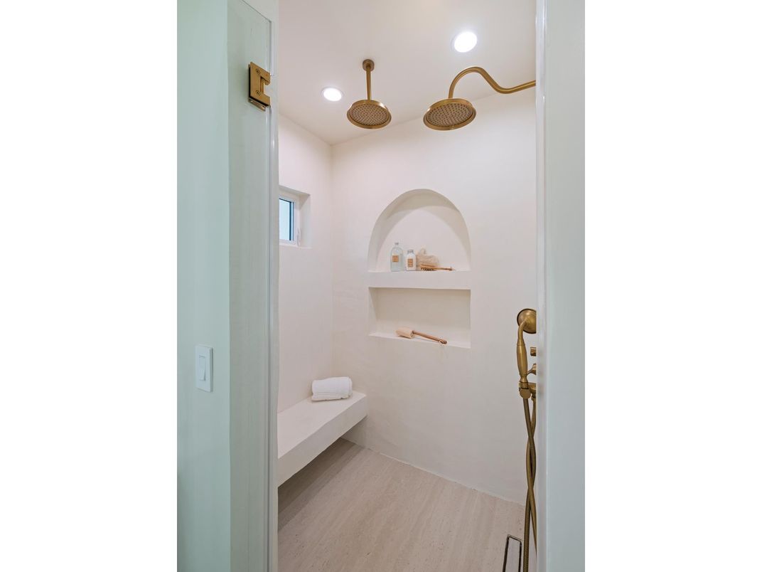 Bathroom, Interior, Recessed Lighting, Wood Texture Flooring